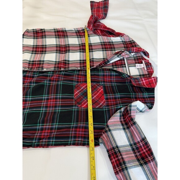 Victoria Secret Pajama Button Top Women’s Sz Large Multicolor Red Plaid Flannel - Picture 6 of 7